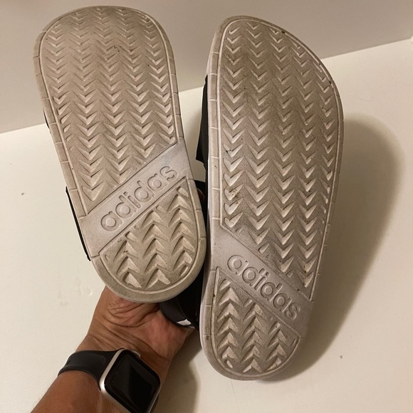 Adidas Adilette Sandal, Core Black,Cloud White Size - Picture 7 of 13